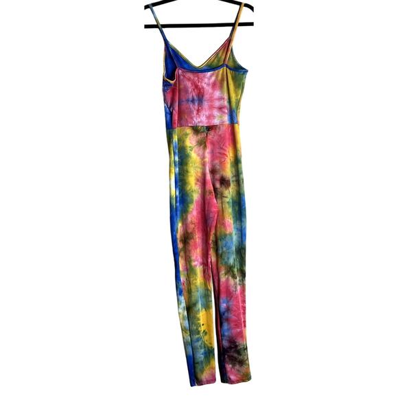 Aria Jumpsuit Women Size Medium Multicolor Hippie Tie-dye Sleeveless Festival - Picture 2 of 15
